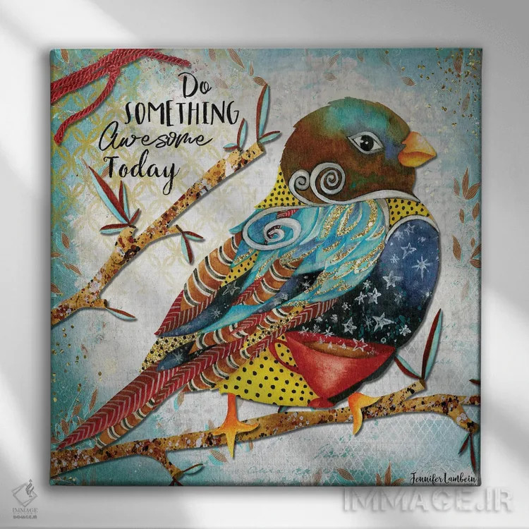 تابلو دکوراتیو امروز کار فوق العاده ای انجام بده اثر جنیفر لمباین - نمای روبهرو روی دیوار