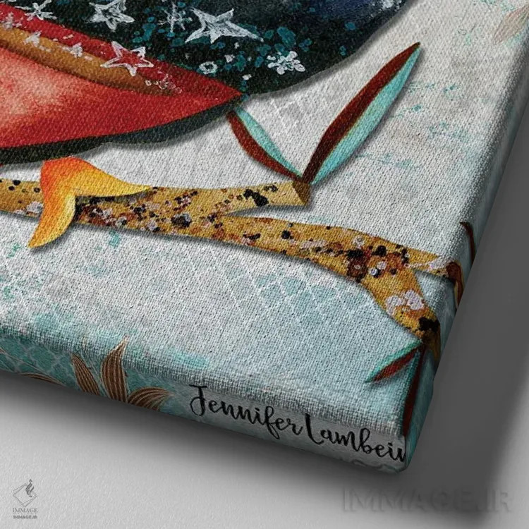 تابلو دکوراتیو امروز کار فوق العاده ای انجام بده اثر جنیفر لمباین - نمای نزدیک بافت بوم