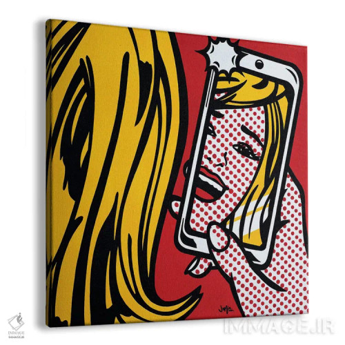 تابلو دکوراتیو دختر در عکس سلفی اثر جیمز لی - نمای پرسپکتیو محصول