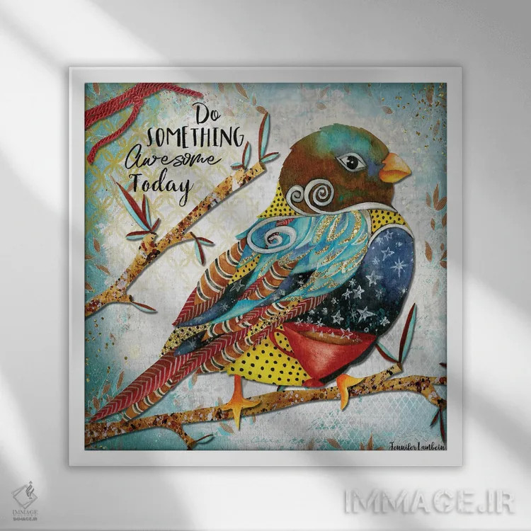 تابلو دکوراتیو امروز کار فوق العاده ای انجام بده اثر جنیفر لمباین - نمای قابدار سفید