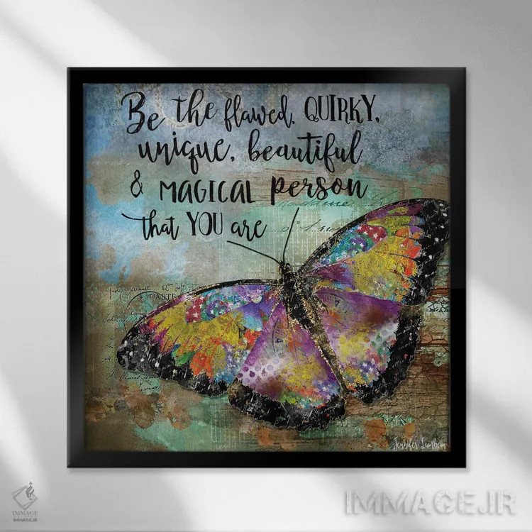 تابلو دکوراتیو ناقص باش اثر جنیفر لمباین - نمای قابدار مشکی