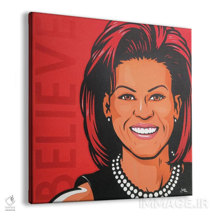 تابلو دکوراتیو میشل اوباما اثر جیمز لی - نمای پرسپکتیو محصول