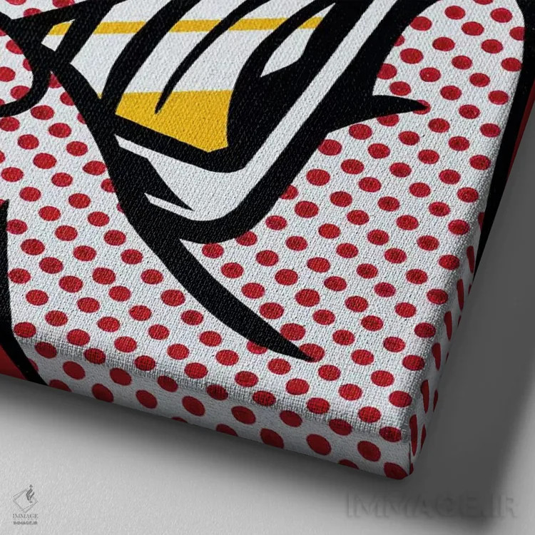 تابلو دکوراتیو دختر در عکس سلفی اثر جیمز لی - نمای نزدیک بافت بوم