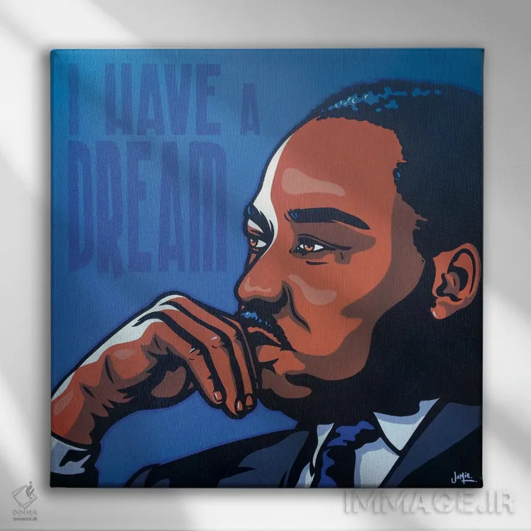 تابلو دکوراتیو مارتین لوتر کینگ اثر جیمز لی - نمای روبهرو روی دیوار
