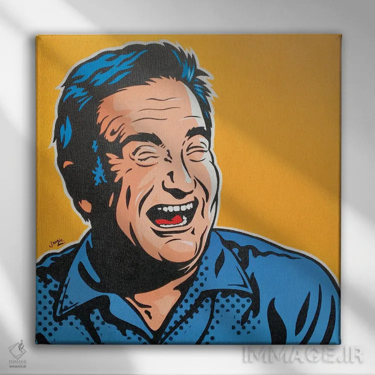 تابلو دکوراتیو رابین ویلیامز اثر جیمز لی - نمای روبهرو روی دیوار