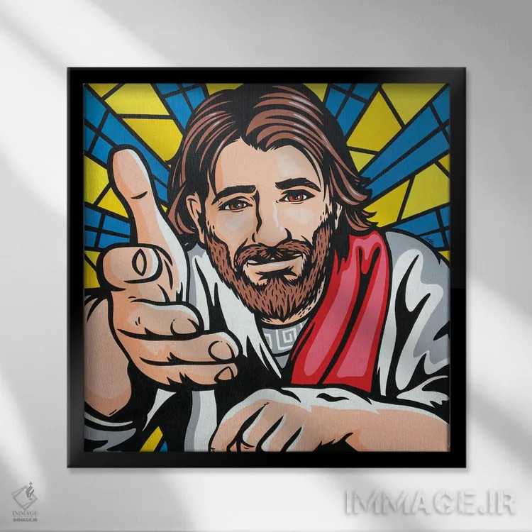 تابلو دکوراتیو عیسی گفت نزد من بیایید اثر جیمز لی - نمای قابدار مشکی