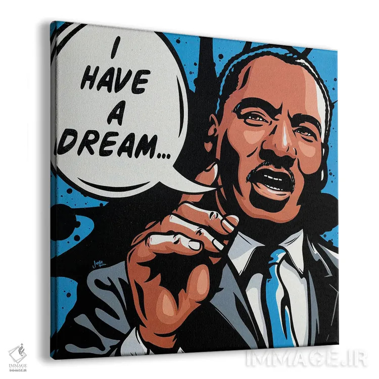 تابلو دکوراتیو دکتر مارتین لوتر کینگ جونیور اثر جیمز لی - نمای پرسپکتیو محصول