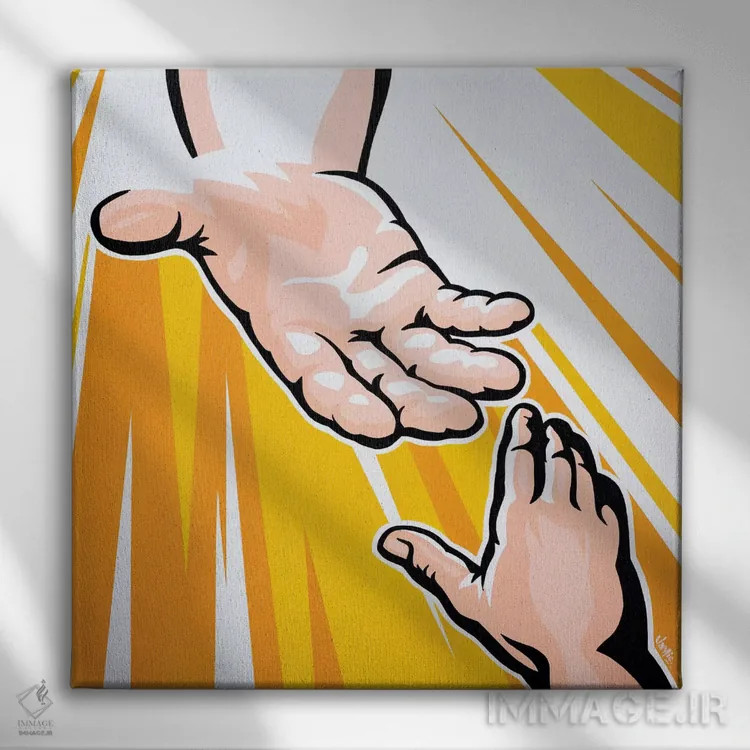 تابلو دکوراتیو دست خدا اثر جیمز لی - نمای روبهرو روی دیوار