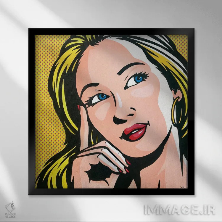 تابلو دکوراتیو زن اندیشمند اثر جیمز لی - نمای قابدار مشکی