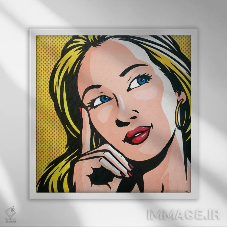 تابلو دکوراتیو زن اندیشمند اثر جیمز لی - نمای قابدار سفید