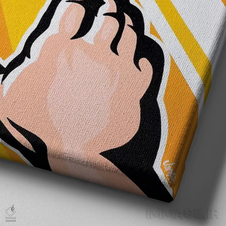 تابلو دکوراتیو دست خدا اثر جیمز لی - نمای نزدیک بافت بوم