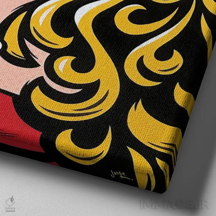 تابلو دکوراتیو عزیزم چه موی فوق العاده ای! اثر جیمز لی - نمای نزدیک بافت بوم