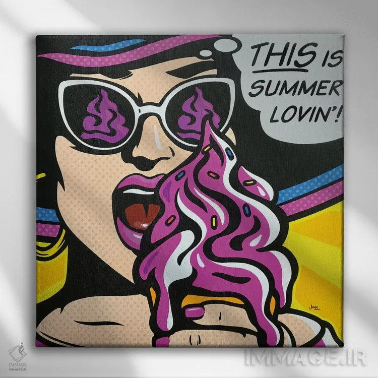 تابلو دکوراتیو عشق تابستانی اثر جیمز لی - نمای روبهرو روی دیوار