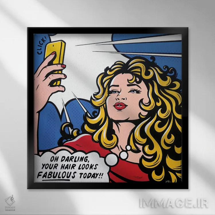 تابلو دکوراتیو عزیزم چه موی فوق العاده ای! اثر جیمز لی - نمای قابدار مشکی