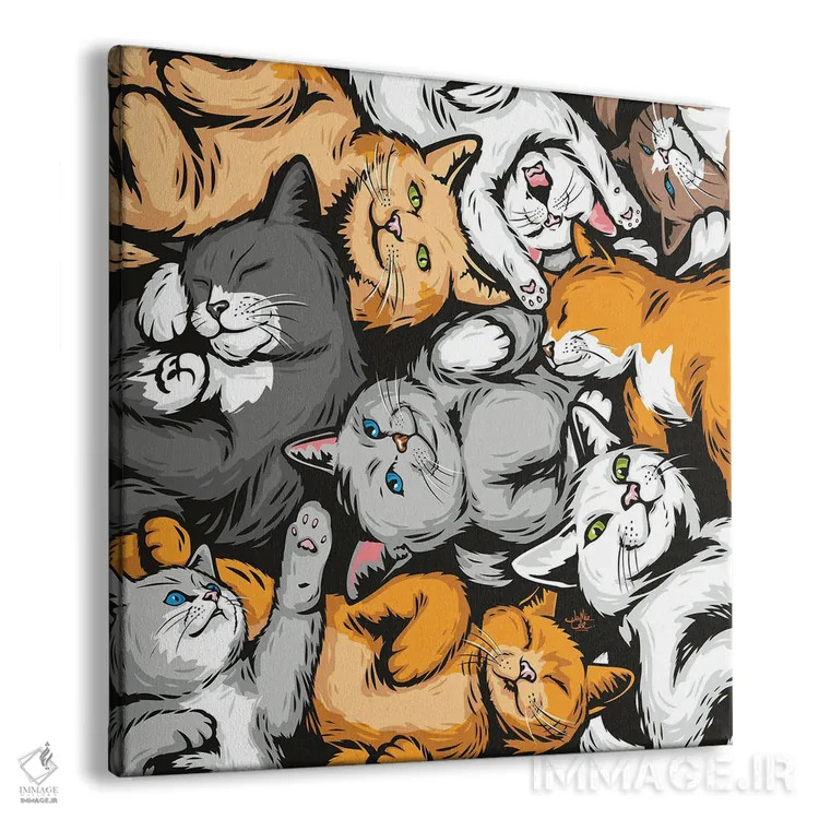 تابلو دکوراتیو گربه ها اثر جیمز لی - نمای پرسپکتیو محصول