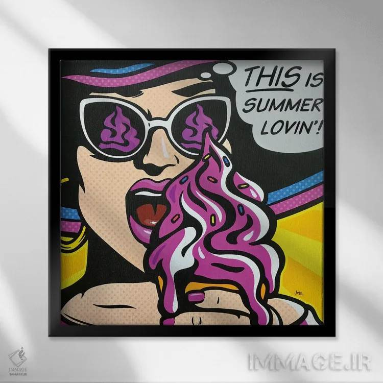 تابلو دکوراتیو عشق تابستانی اثر جیمز لی - نمای قابدار مشکی