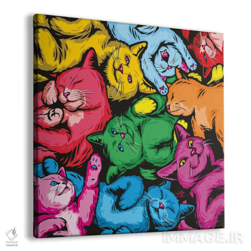 تابلو دکوراتیو گربه های ژله لوبیایی اثر جیمز لی - نمای پرسپکتیو محصول