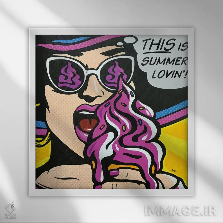 تابلو دکوراتیو عشق تابستانی اثر جیمز لی - نمای قابدار سفید