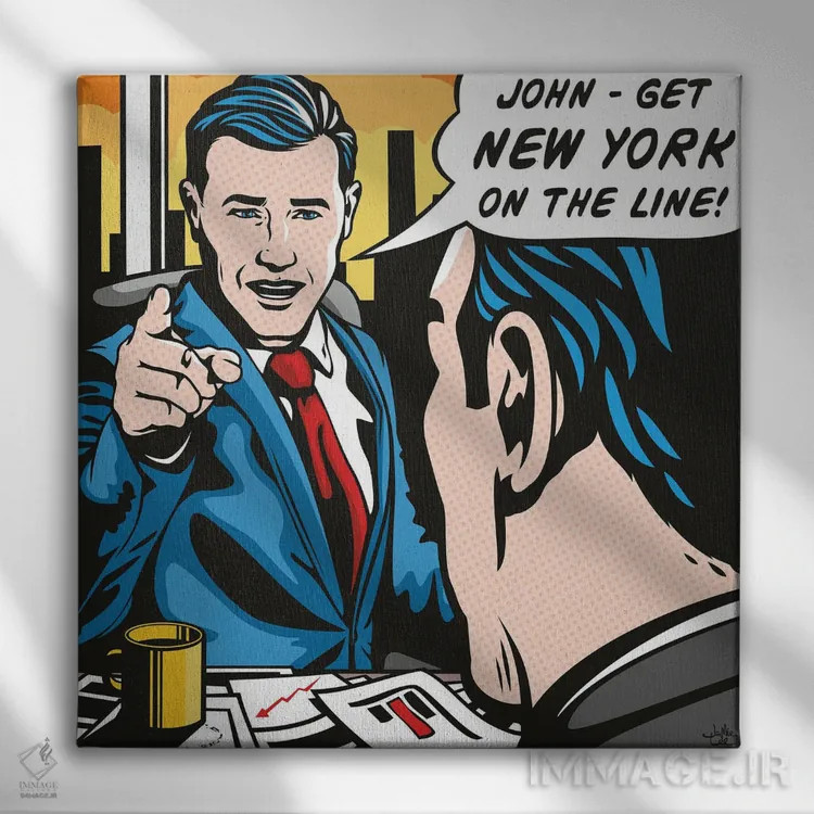 تابلو دکوراتیو نیویورک را روی خط بیاورید اثر جیمز لی - نمای روبهرو روی دیوار