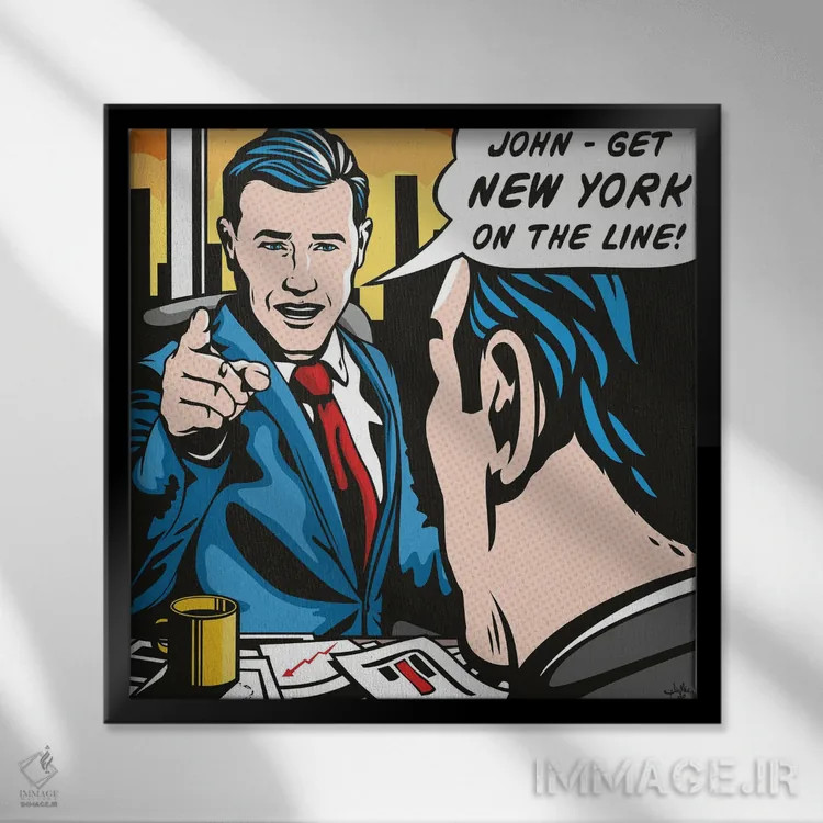 تابلو دکوراتیو نیویورک را روی خط بیاورید اثر جیمز لی - نمای قابدار مشکی