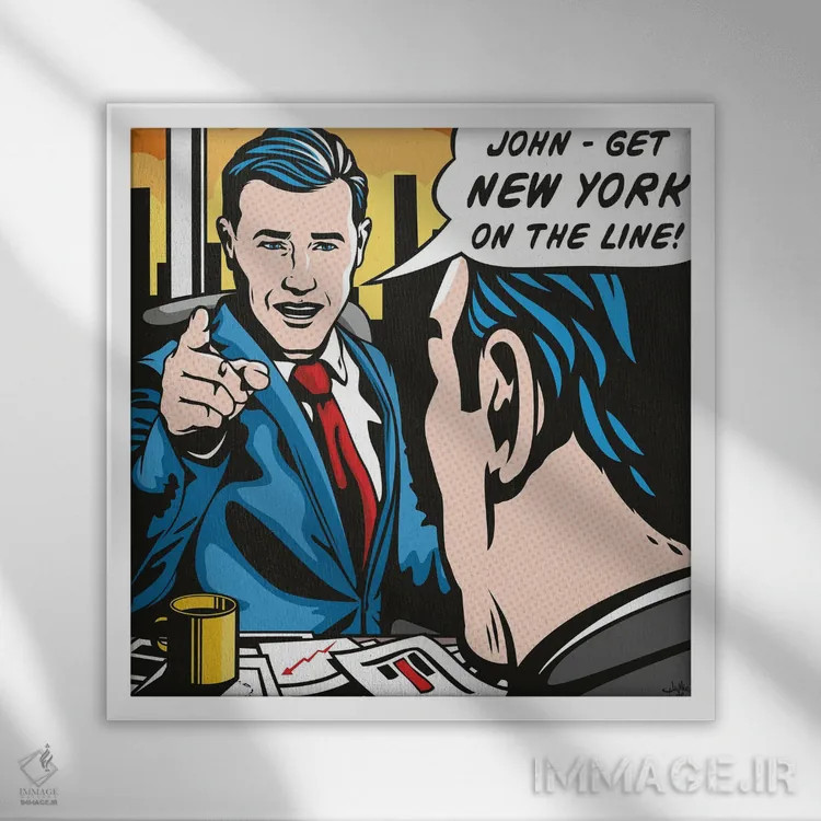 تابلو دکوراتیو نیویورک را روی خط بیاورید اثر جیمز لی - نمای قابدار سفید