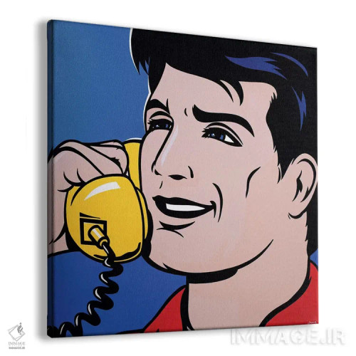 تابلو دکوراتیو مرد در حال صحبت با تلفن اثر جیمز لی - نمای پرسپکتیو محصول