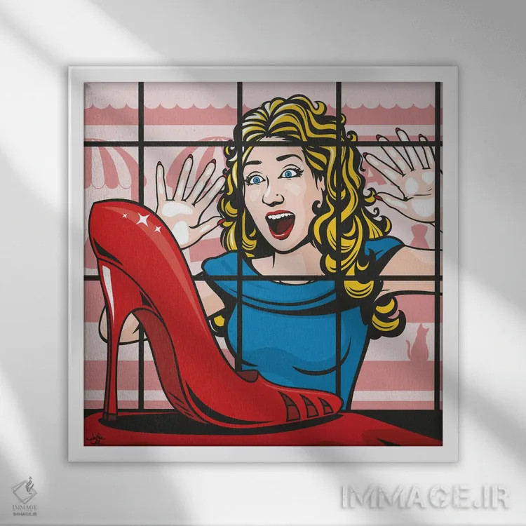 تابلو دکوراتیو به آن کفش ها نیاز دارم اثر جیمز لی - نمای قابدار سفید