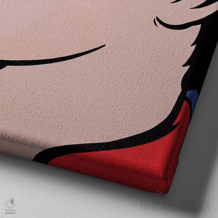 تابلو دکوراتیو مرد در حال صحبت با تلفن اثر جیمز لی - نمای نزدیک بافت بوم