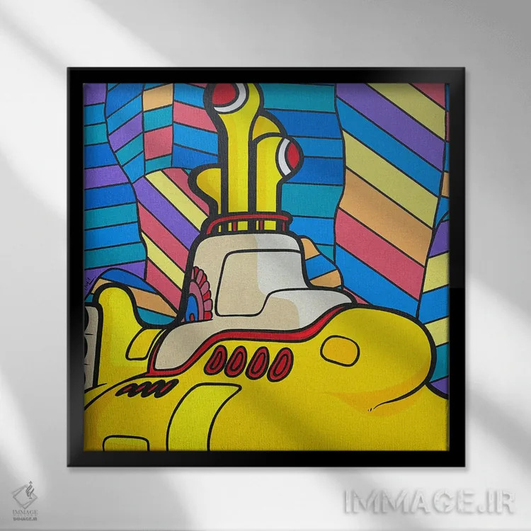 تابلو دکوراتیو زیر دریایی زرد اثر جیمز لی - نمای قابدار مشکی