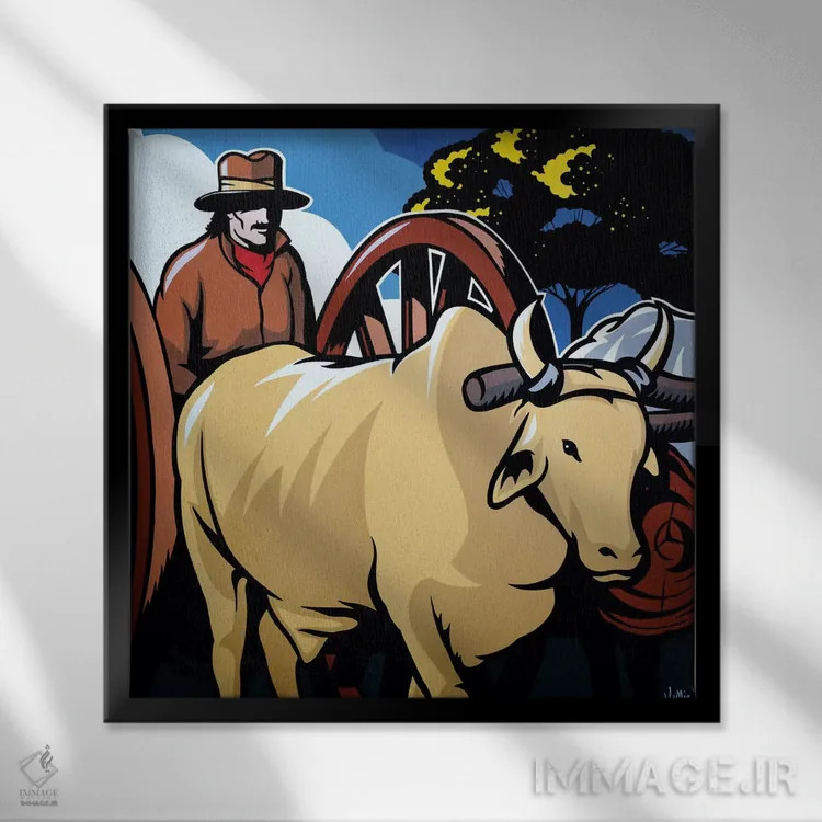 تابلو دکوراتیو چوب بر پاراگوئه ای اثر جیمز لی - نمای قابدار مشکی