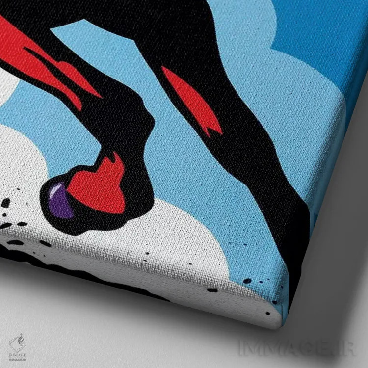 تابلو دکوراتیو اسب نر اثر جیمز لی - نمای نزدیک بافت بوم