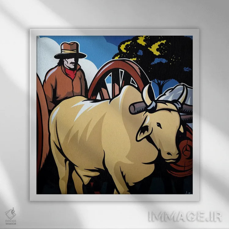 تابلو دکوراتیو چوب بر پاراگوئه ای اثر جیمز لی - نمای قابدار سفید