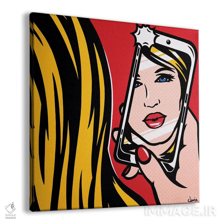 تابلو دکوراتیو دختر با دوربین I اثر جیمز لی - نمای پرسپکتیو محصول