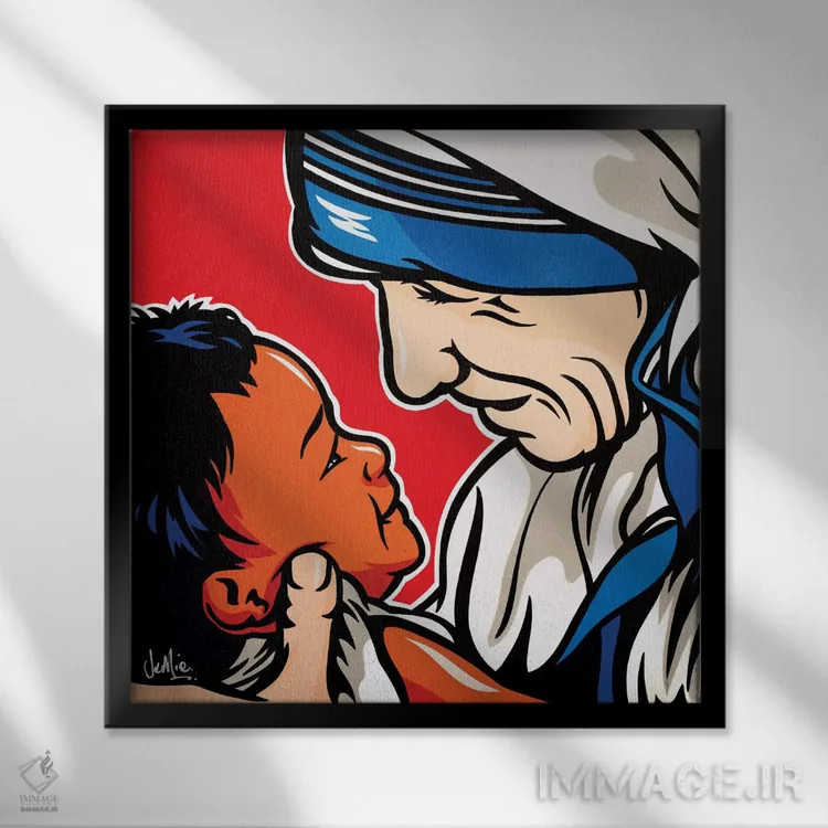 تابلو دکوراتیو عشق مادر اثر جیمز لی - نمای قابدار مشکی