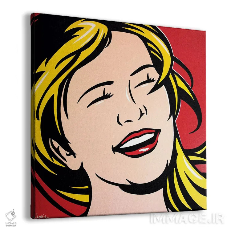 تابلو دکوراتیو دختر خندان اثر جیمز لی - نمای پرسپکتیو محصول