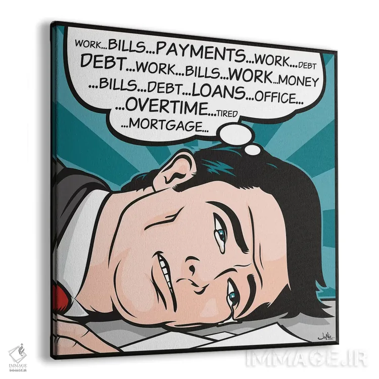 تابلو دکوراتیو قبض ها... پرداخت ها اثر جیمز لی - نمای پرسپکتیو محصول