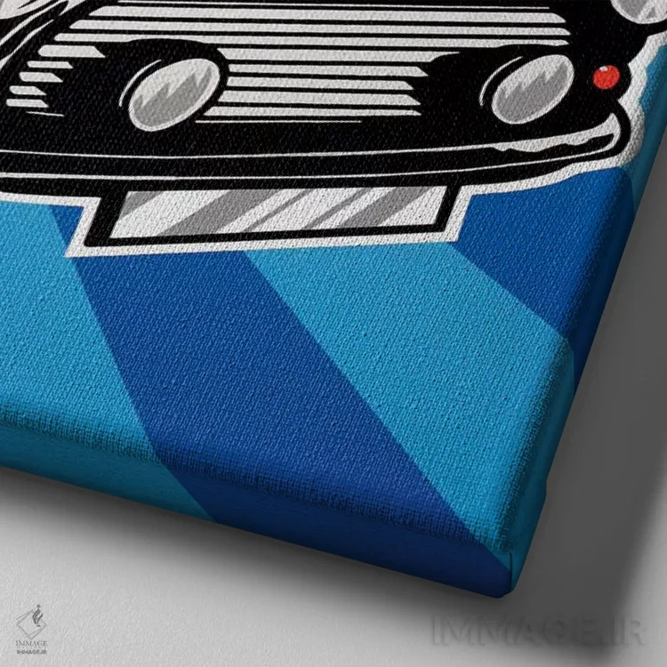 تابلو دکوراتیو مینی کوپر اثر جیمز لی - نمای نزدیک بافت بوم