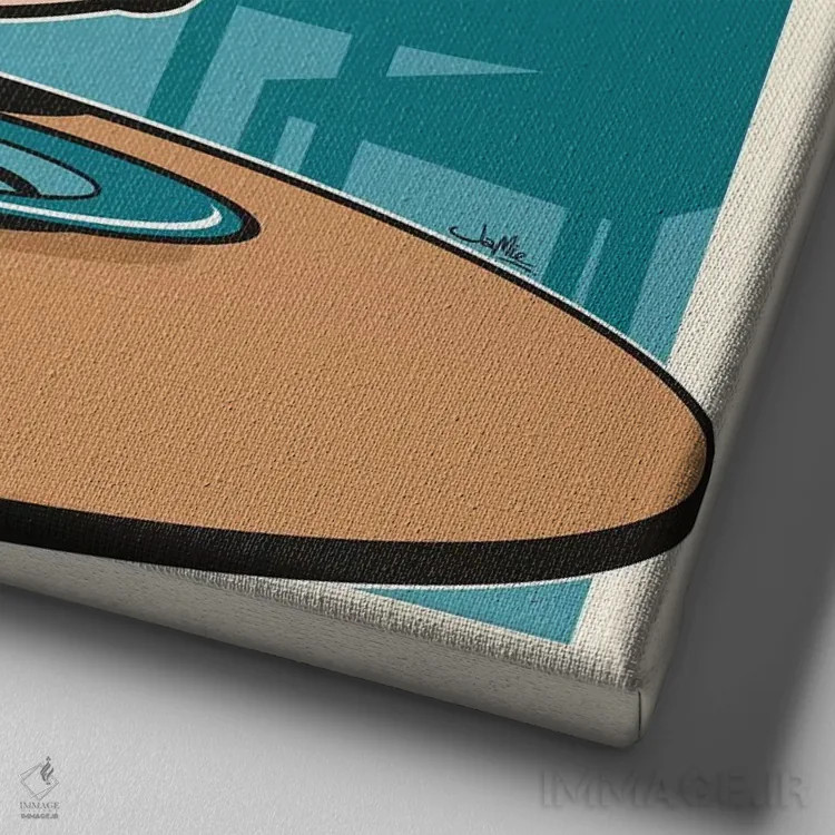 تابلو دکوراتیو جفت شدید! اثر جیمز لی - نمای نزدیک بافت بوم