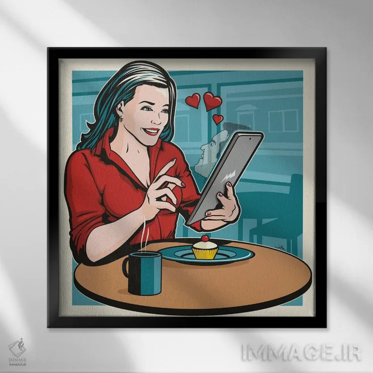 تابلو دکوراتیو جفت شدید! اثر جیمز لی - نمای قابدار مشکی