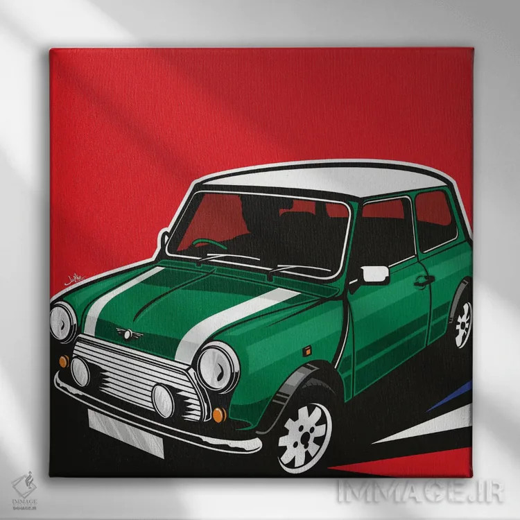 تابلو دکوراتیو مینی کوپر ۲ اثر جیمز لی - نمای روبهرو روی دیوار