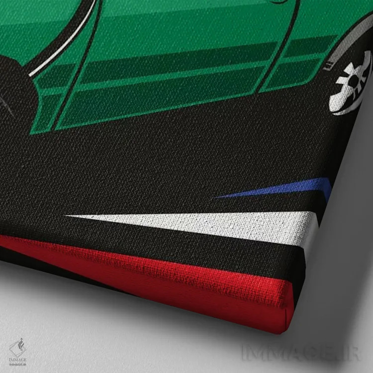 تابلو دکوراتیو مینی کوپر ۲ اثر جیمز لی - نمای نزدیک بافت بوم