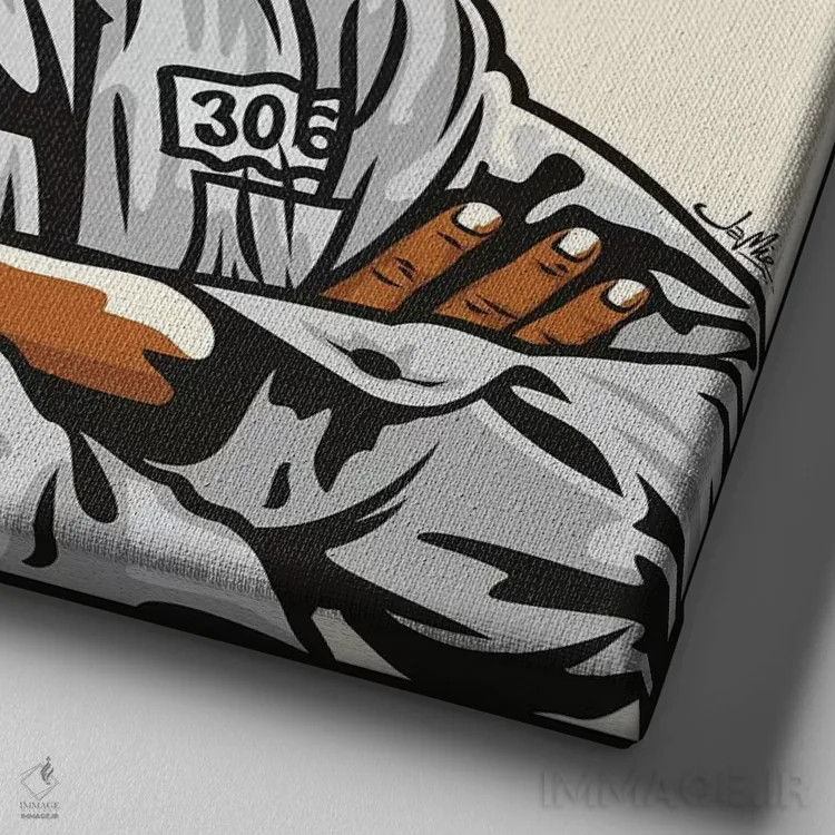 تابلو دکوراتیو شاوشنک اثر جیمز لی - نمای نزدیک بافت بوم