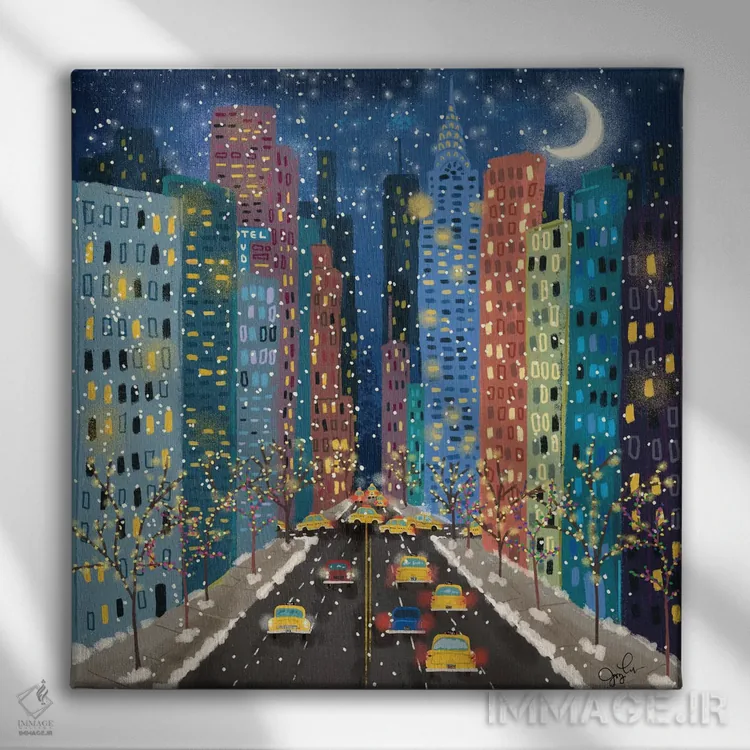 تابلو دکوراتیو خیابان ۴۲ام اثر جوی لافرم - نمای روبهرو روی دیوار