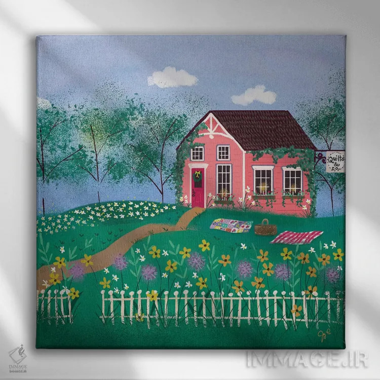 تابلو دکوراتیو ترکیب هنر فولکلور ۳ اثر جوی لافرم - نمای روبهرو روی دیوار