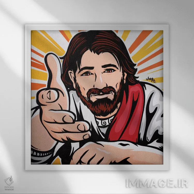 تابلو دکوراتیو به سوی من بیا اثر جیمز لی - نمای قابدار سفید