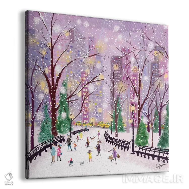 تابلو دکوراتیو شب برفی اثر جوی لافرم - نمای پرسپکتیو محصول