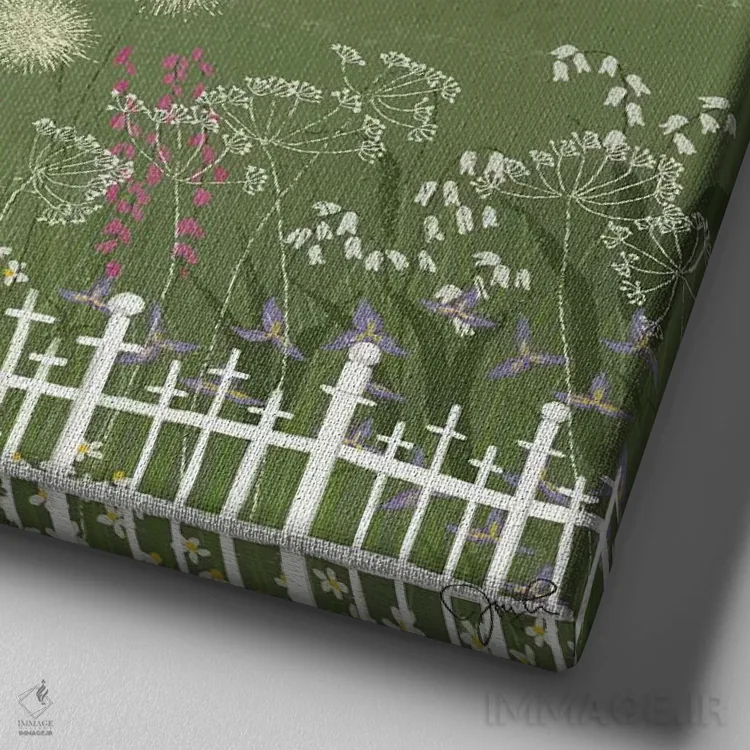 تابلو دکوراتیو مسیر بهاری اثر جوی لافرم - نمای نزدیک بافت بوم