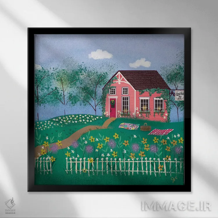 تابلو دکوراتیو ترکیب هنر فولکلور ۳ اثر جوی لافرم - نمای قابدار مشکی