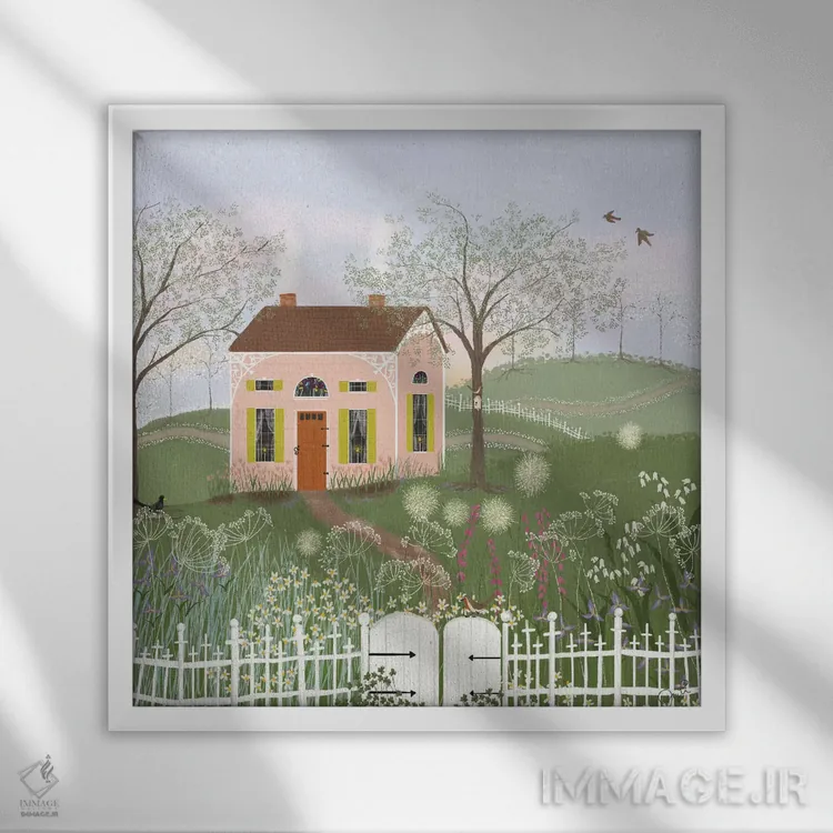 تابلو دکوراتیو مسیر بهاری اثر جوی لافرم - نمای قابدار سفید