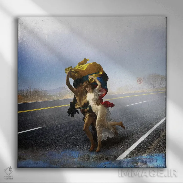 تابلو دکوراتیو بی پرچم اثر خوزه لوئیس گوئررو - نمای روبهرو روی دیوار